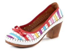 Best Gemini , modische Damen-Pumps, Weite G, aus Leder WEISS-MULTICOLOR