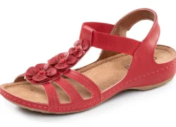 Clearance Gemini , modische Damen-Sandalen, Weite G, mit Blüten-Applikationen ROT