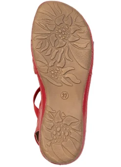 Clearance Gemini , modische Damen-Sandalen, Weite G, mit Blüten-Applikationen ROT
