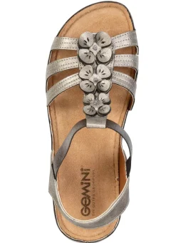 Best Gemini , modische Damen-Sandalen, Weite G, mit Blüten-Applikationen BRONZE