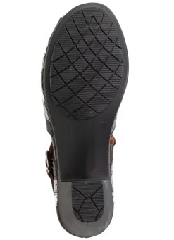 Discount Gemini , modische Damen-Sandaletten, Weite G, mit Gummizug SCHWARZ-GRAU
