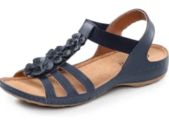 New Gemini , modische Damen-Sandalen, Weite G, mit Blüten-Applikationen MARINE