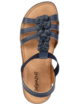 New Gemini , modische Damen-Sandalen, Weite G, mit Blüten-Applikationen MARINE