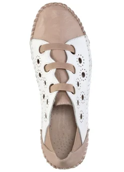 Online Gemini Mokassin-Slipper mit dezenter Knitter-Struktur TAUPE-WEISS