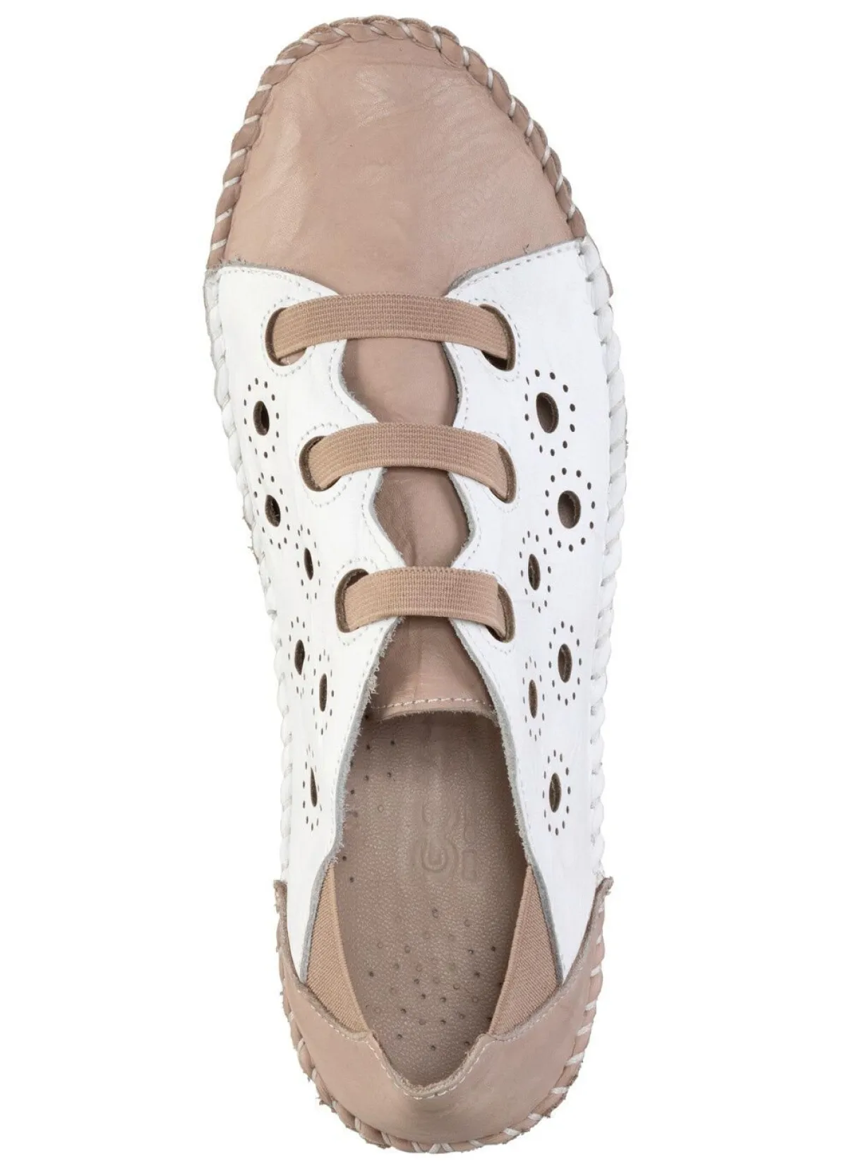 Online Gemini Mokassin-Slipper mit dezenter Knitter-Struktur TAUPE-WEISS