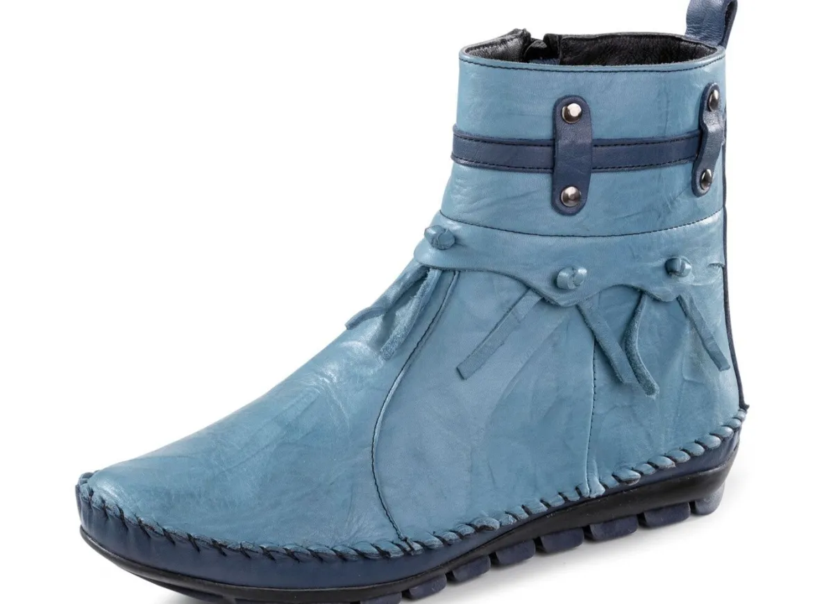 Online Gemini Mokassin-Stiefelette mit Knitter-Struktur JEANS