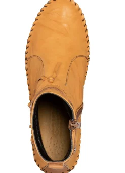 Outlet Gemini Mokassin-Stiefelette mit Knitter-Struktur CURRY