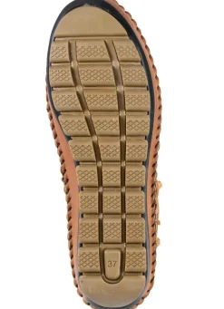 Outlet Gemini Mokassin-Stiefelette mit Knitter-Struktur CURRY