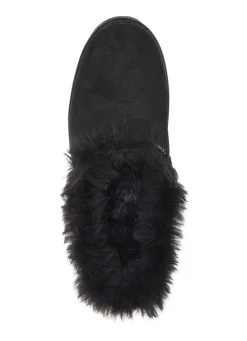 Clearance Gemini Pantoffel aus weichem, bestem Veloursleder SCHWARZ