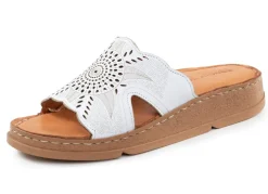 New Gemini Pantolette aus Nappaleder mit Perforation WEISS