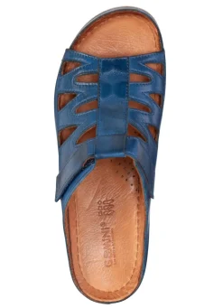 Hot Gemini Pantolette aus teilweise schattiertem Rind-Nappaleder MARINE