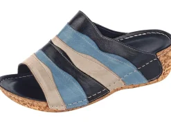 Outlet Gemini Pantolette in pfiffiger Optik BLAU-KIESEL
