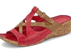 New BADER Gemini Pantolette mit Nietenzier GRANATROT-COGNAC