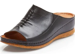 New Gemini Pantolette mit seitlichen Gummizügen SCHWARZ