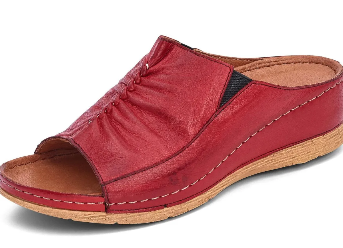 Clearance Gemini Pantolette mit seitlichen Gummizügen ROT