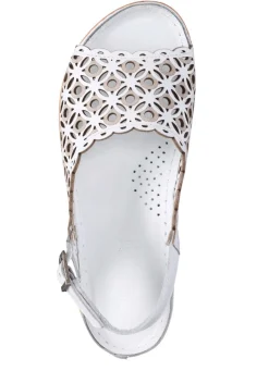 Hot Gemini Sandale aus perforiertem, geprägtem Nappaleder WEISS