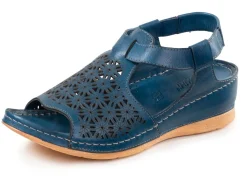 Clearance Gemini Sandale aus schattiertem Nappaleder mit Prägung BLAU