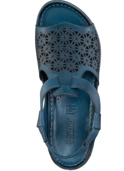 Clearance Gemini Sandale aus schattiertem Nappaleder mit Prägung BLAU