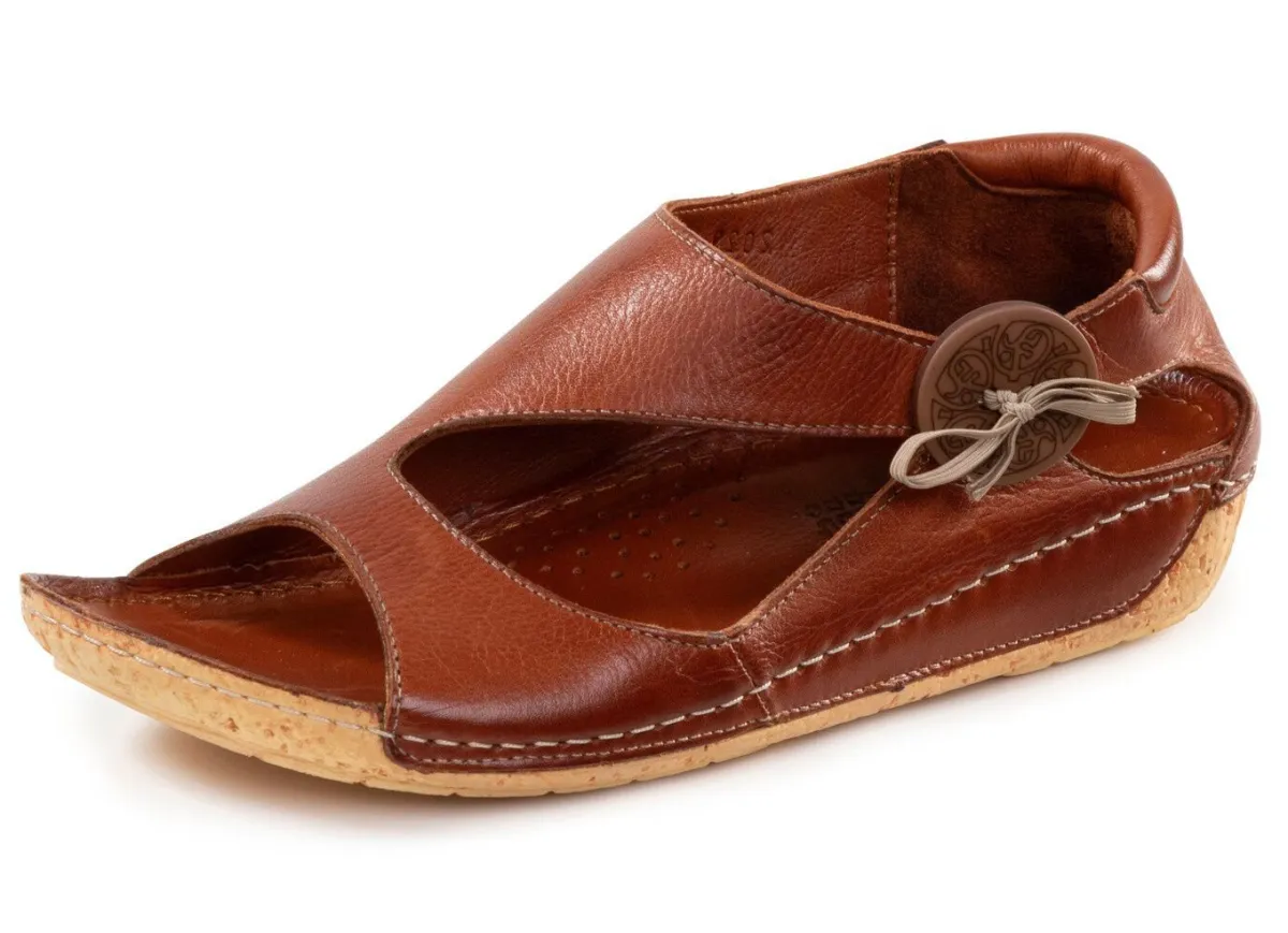Best Gemini Sandale aus teils schattiertem Rind-Nappaleder COGNAC