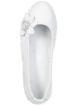 Best Gemini , schicke Damen-Ballerinas, Weite G, mit herausnehmbarem Fußbett WEISS