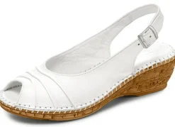 Online Gemini , schicke Damen-Sandaletten, Weite G, mit Gummizug WEISS