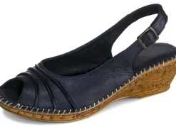 Hot Gemini , schicke Damen-Sandaletten, Weite G, mit Gummizug MARINE