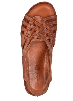 Hot Gemini , schicke Damen-Sandalen, Weite G, mit Gummizug COGNAC