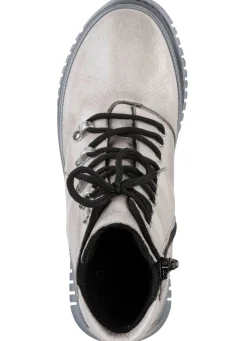 New Gemini Schnür-Bootie aus weichem Rind-Nappaleder KIESEL