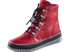 Discount Gemini Schnür-Bootie aus weichem Rind-Nappaleder GRANATROT