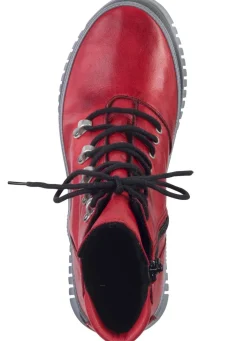 Discount Gemini Schnür-Bootie aus weichem Rind-Nappaleder GRANATROT