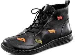 Clearance Gemini Schnür-Bootie mit pfiffigen, bunten Lederapplikationen SCHWARZ-BUNT