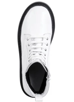 Hot Gemini Schnür-Stiefelette aus weichem Rind-Nappaleder WEISS