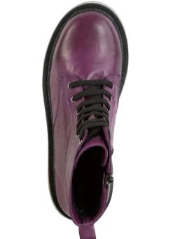 New Gemini Schnür-Stiefelette aus weichem Rind-Nappaleder LILA