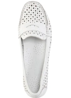 Discount Gemini Slipper aus Nappaleder mit Lederspange WEISS