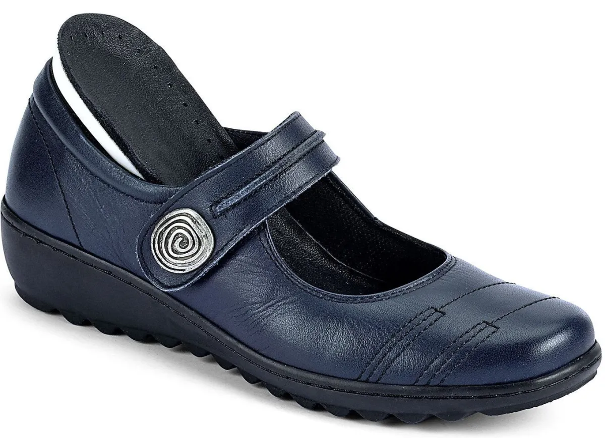 Hot Gemini Slipper aus Rind-Nappaleder MARINE