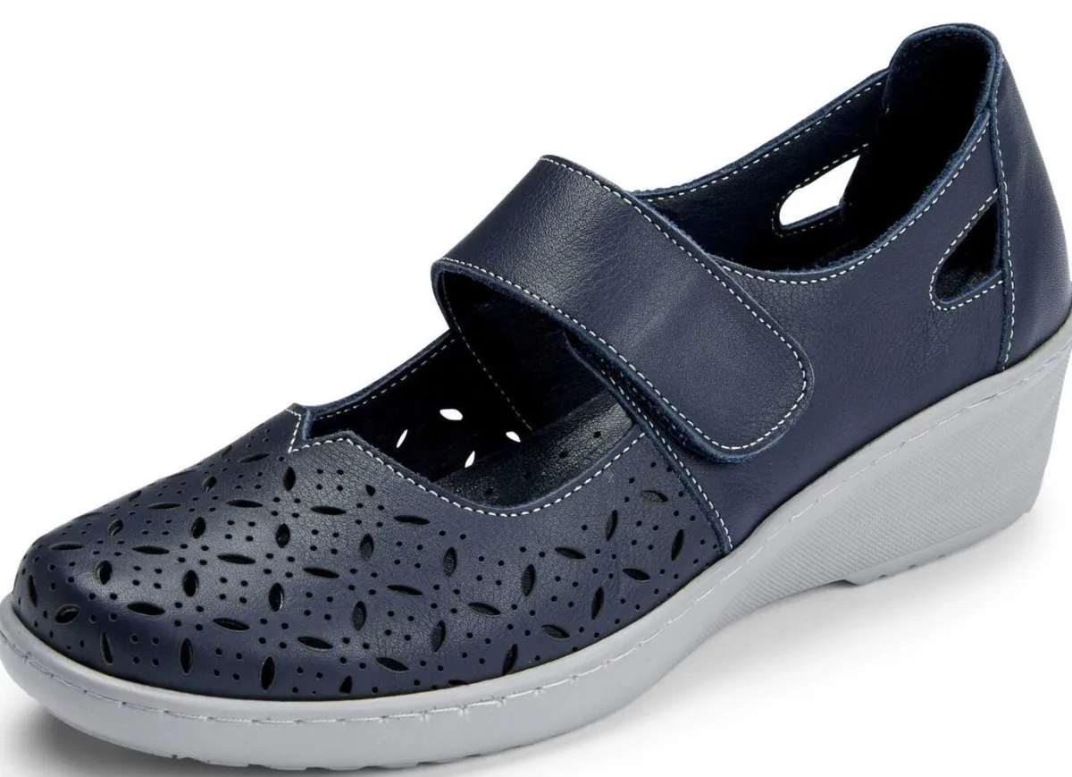 New Gemini Slipper aus weichem Rindleder DUNKELBLAU