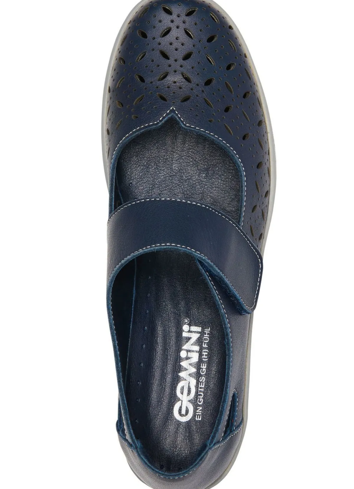 New Gemini Slipper aus weichem Rindleder DUNKELBLAU