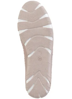 Online Gemini Slipper mit dezenter Knitter-Struktur und bunten Leder-Blüten KIESEL