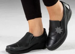 Discount Gemini Slipper mit Leder-Applikation SCHWARZ