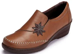 Best Gemini Slipper mit Leder-Applikation COGNAC