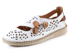 Outlet Gemini Slipper mit luftigen Durchbrüchen WEISS-CAMEL