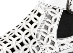 Hot Gemini , sommerliche Damen-Boots, Weite G, mit herausnehmbarem Fußbett WEISS-SCHWARZ