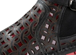 Best Gemini , sommerliche Damen-Boots, Weite G, mit herausnehmbarem Fußbett SCHWARZ-RUBINROT