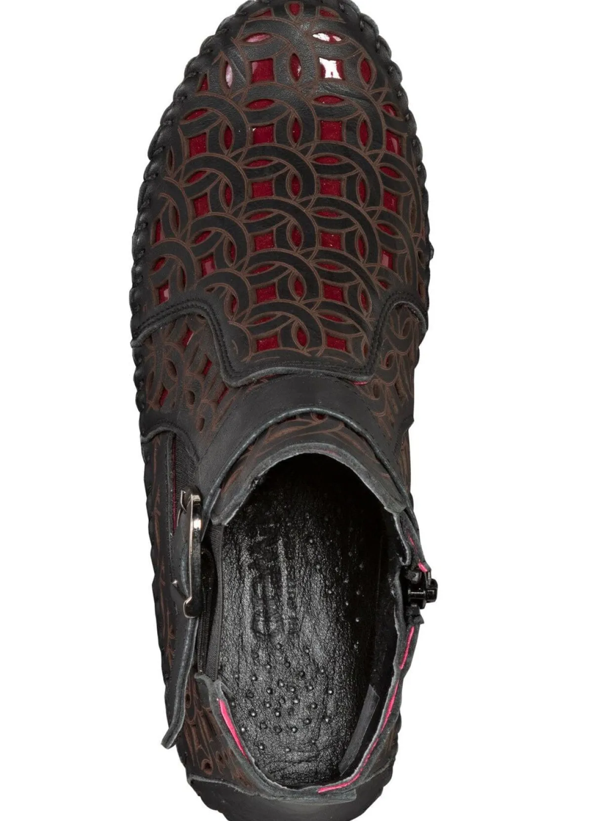 Best Gemini , sommerliche Damen-Boots, Weite G, mit herausnehmbarem Fußbett SCHWARZ-RUBINROT