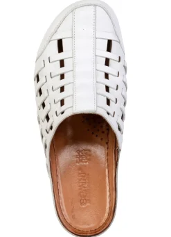 Outlet Gemini , sommerliche Damen-Clogs, Weite G, mit Gummizug WEISS