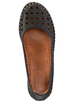 Outlet Gemini , sommerliche Damen-Pumps, Weite G, aus Leder SCHWARZ