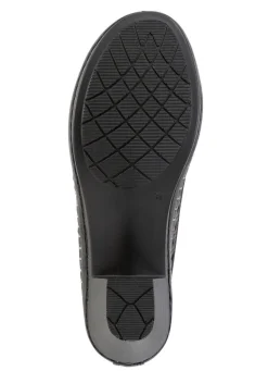 Outlet Gemini , sommerliche Damen-Pumps, Weite G, aus Leder SCHWARZ