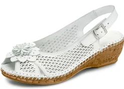 Sale BADER Gemini, sommerliche Damen-Sandaletten, Weite G, mit Gummizug WEISS