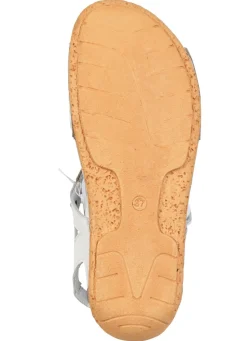 Outlet Gemini , sommerliche Damen-Sandalen, Weite G, aus Leder WEISS