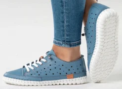 Gemini , sommerliche Damen-Schnürschuhe, Weite G, mit herausnehmbarem Fußbett JEANS